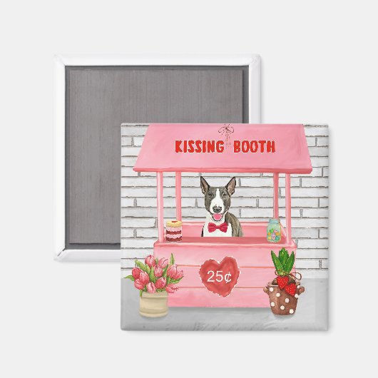 Bull Terrier Dog Valentijnsdag Kissing Booth Magneet (Voorkant / Achterkant)