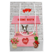 Bull Terrier Dog Valentijnsdag Kissing Booth Medium Cadeauzakje (Achterkant)