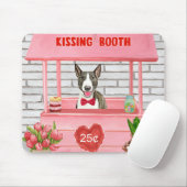 Bull Terrier Dog Valentijnsdag Kissing Booth Muismat (Met muis)
