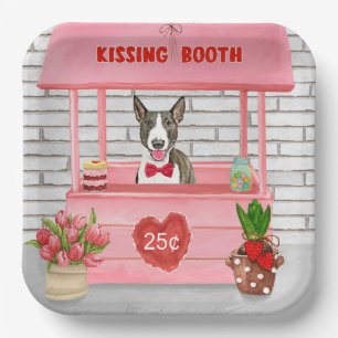Bull Terrier Dog Valentijnsdag Kissing Booth Papieren Bordje