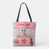 Bull Terrier Dog Valentijnsdag Kissing Booth Tote Bag (Achterkant)