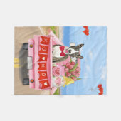 Bull Terrier Dog Valentijnsdag Truck Hearts Fleece Deken (Voorkant (Horizontaal))