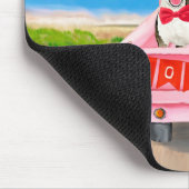 Bull Terrier Dog Valentijnsdag Truck Hearts Muismat (Hoek)