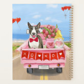 Bull Terrier Dog Valentijnsdag Truck Hearts Planner (Achterkant)