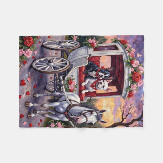 Bull Terrier Dog Valentine's Day Fleece Deken (Voorkant (Horizontaal))