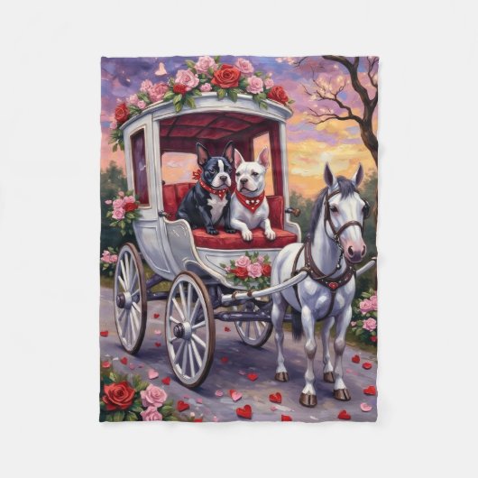 Bull Terrier Dog Valentine's Day Fleece Deken (Voorkant)