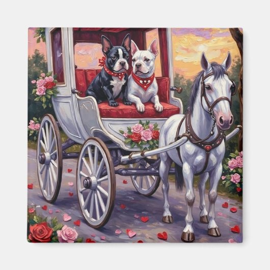 Bull Terrier Dog Valentine's Day Magneet (Voorkant)