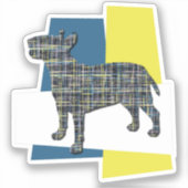 Bull Terrier Dog Yellow & Black Grid Tricolor Sticker (Voorkant)