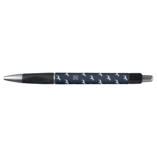 Bull Terrier Dogs Pattern Monogrammed Pen (Voorkant)