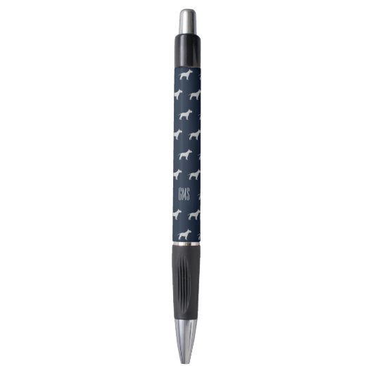 Bull Terrier Dogs Pattern Monogrammed Pen (Voorkant Verticaal)