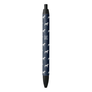 Bull Terrier Dogs Pattern Monogrammed Zwarte Inkt Pen