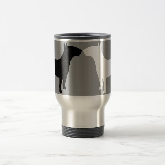 Bull Terrier Double Silhouette Travel Mug Reisbeker (Center)