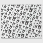 Bull Terrier Double Take! Schattige Puppy Dog Bull Cadeaupapier (Vlak)