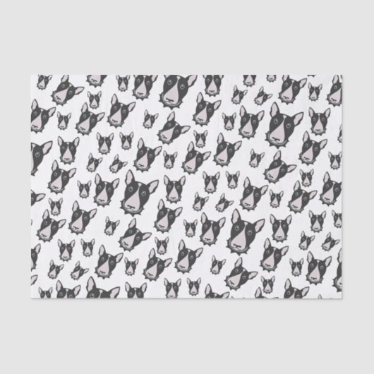 Bull Terrier Double Take! Schattige Puppy Dog Bull Tissuepapier (Voorkant)