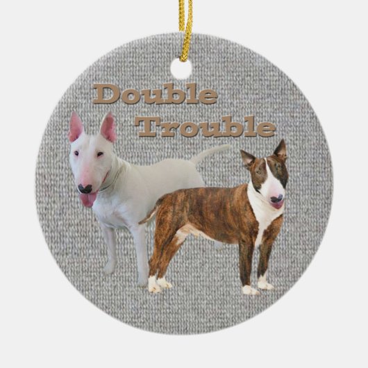 Bull Terrier Double Trouble Ornament (Voorkant)