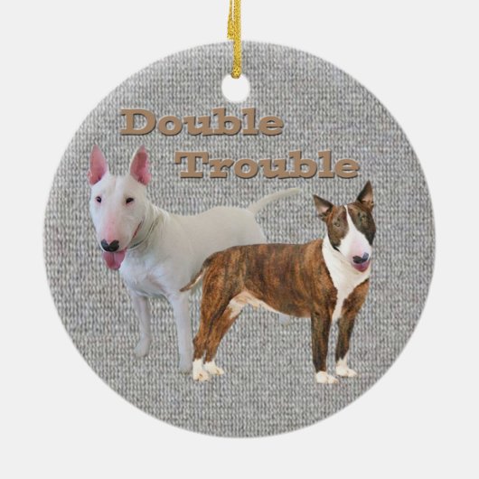 Bull Terrier Double Trouble Ornament (Achterkant)