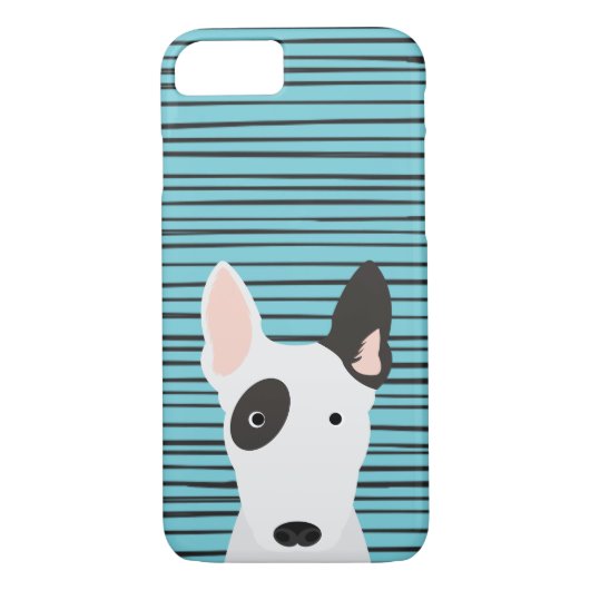 Bull Terrier en hand getrokken strepen patroon Case-Mate iPhone Case (Achterkant)