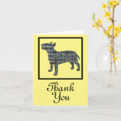 Bull Terrier Engelse Hond Bedankkaart Kaart (Gele Bloem)