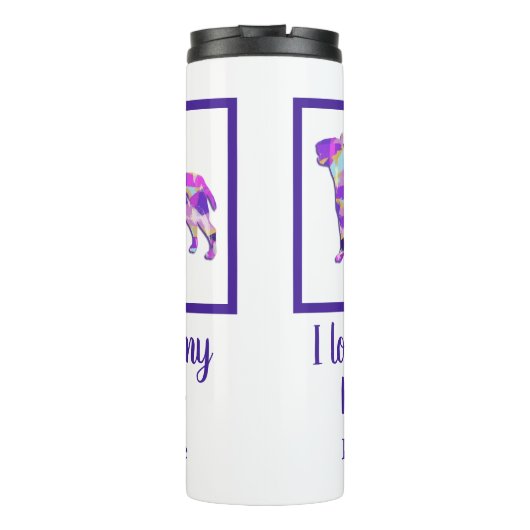 Bull Terrier Engelse Hond Leuk Silhouet PPY&B Thermosbeker (Achterkant)