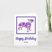 Bull Terrier Engelse Hond Silhouet PPY&B Verjaarda Kaart (Voorkant)