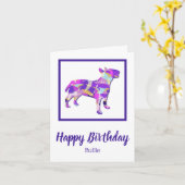 Bull Terrier Engelse Hond Silhouet PPY&B Verjaarda Kaart (Gele Bloem)