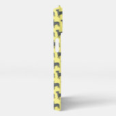 Bull Terrier Engelse hond silhouet raster geel iPhone Hoesje (Rechterkant)