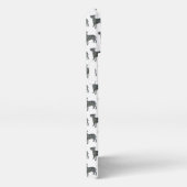 Bull Terrier Engelse hond silhouet raster geel iPhone Hoesje (Rechterkant)