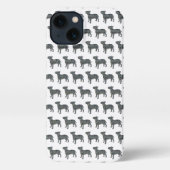 Bull Terrier Engelse hond silhouet raster geel iPhone Hoesje (Achterkant)