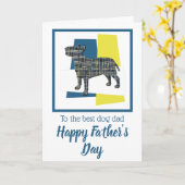 Bull Terrier Engelse hond TriColour Vaderdag Kaart (Gele Bloem)