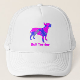 Bull Terrier English Dog Cute Pink Silhouette Trucker Pet