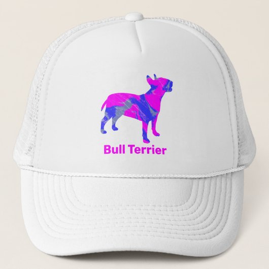 Bull Terrier English Dog Cute Pink Silhouette Trucker Pet (Voorkant)
