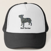 Bull Terrier English Dog Silhouette Grid Custom Trucker Pet (Voorkant)