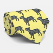 Bull Terrier English Yellow &Blue Grid Yellow Neck Stropdas (Opgerold)