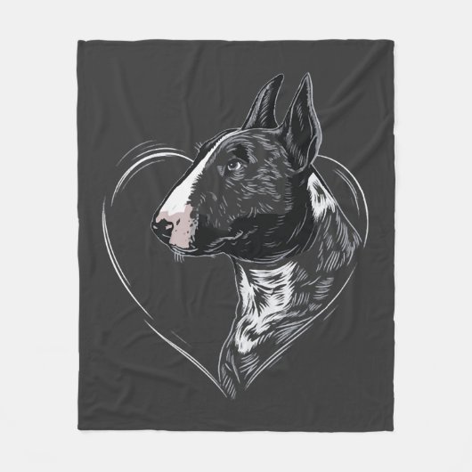 Bull Terrier Fleece Deken (Voorkant)