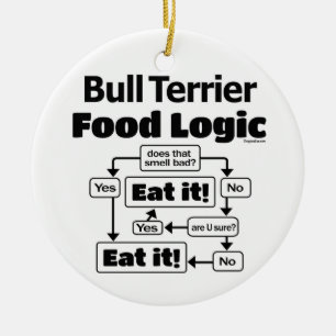 Bull Terrier Food Logic Keramisch Ornament