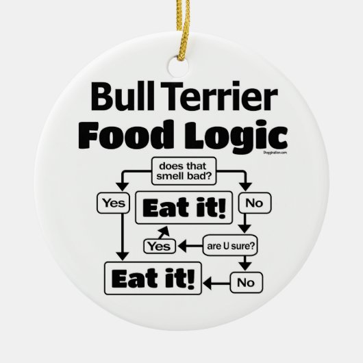 Bull Terrier Food Logic Keramisch Ornament (Voorkant)