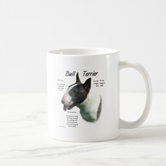 Bull Terrier (gekleurd) Geschiedenis Ontwerp Koffiemok (Rechts)