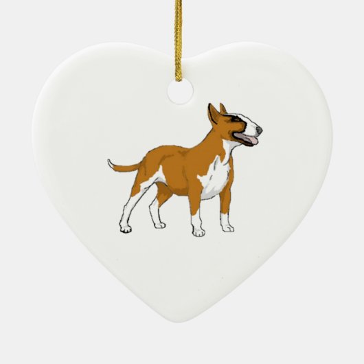 Bull Terrier — gekleurd Keramisch Ornament (Achterkant)