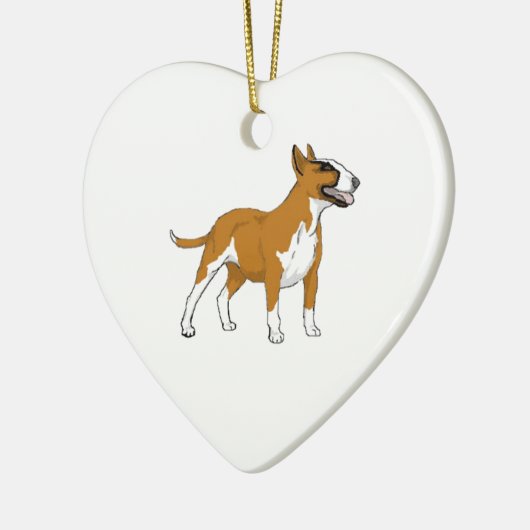 Bull Terrier — gekleurd Keramisch Ornament (Links)