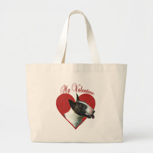 Bull Terrier (gekleurde) Valentijn Grote Tote Bag