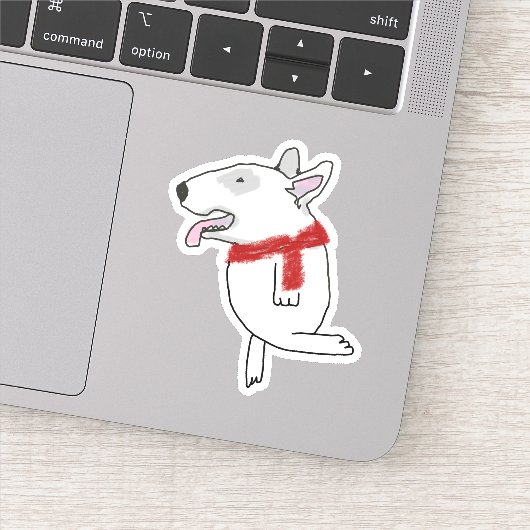 Bull Terrier geniet van reizen Sticker (Detail)