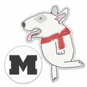 Bull Terrier geniet van reizende Sticker (Voorkant)
