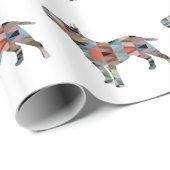 Bull Terrier Geometric Pattern Silhouette Pset Cadeaupapier (Rol Hoek)