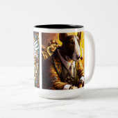 Bull Terrier Glas in lood Engel + Roken Jas Tweekleurige Koffiemok (Voorkant rechts)