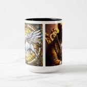 Bull Terrier Glas in lood Engel + Roken Jas Tweekleurige Koffiemok (Center)