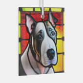 Bull Terrier "Glas in lood" Glas Ornament (Voorkant Rechts)