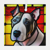 Bull Terrier "Glas in lood" Glas Ornament (Achterkant)