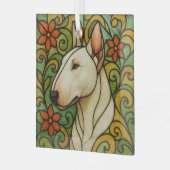 Bull Terrier "Glas in lood" Glas Ornament (Voorkant links)