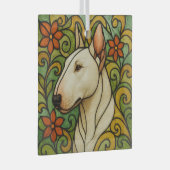 Bull Terrier "Glas in lood" Glas Ornament (Voorkant Rechts)