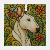 Bull Terrier "Glas in lood" Glas Ornament (Achterkant)
